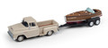 Classic Metal Works #40013 '57 Chevy Pickup with Fishing Boat - Beige (HO)