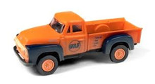 orange truck with black fenders