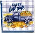 Happy Fall Y'all Harvest Lunch Napkins - Blue Pickup Truck (36-pk)