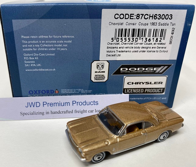 Oxford 1/87 Chevrolet Corvair Coupé - Modèle Réduit Diecast Neuf