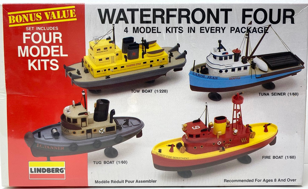 Lindberg #72120 Waterfront Boat Kits - Plastic (4-pk) (N-Scale