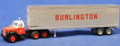 Athearn #93186 Mack B Tractor w/ 40' Trailer - Burlington (HO)