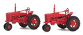 SceneMaster #4160 Farm Tractors - Red (2-pk) (HO)