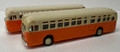 American Precision Models #39000-4 GM TDH-4510 Transit Buses - 2-pk Orange/Cream NO BOX (HO)