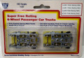 IHC #4259 Roller Bearing 6-Wheel Passenger Car Trucks - Silver (HO)