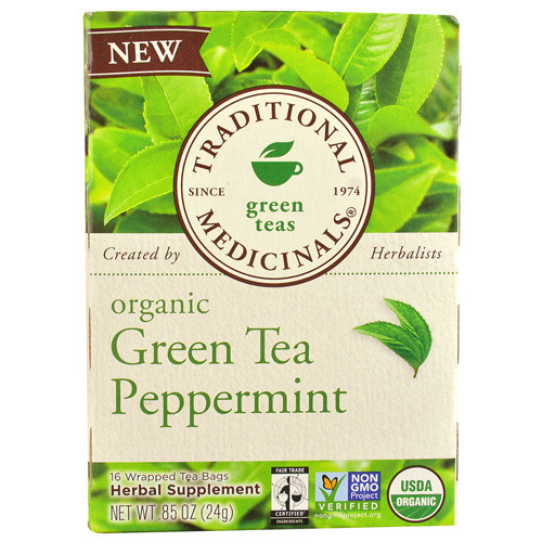 Traditional Medicinals Tea Organic Green Tea Ppprmnt (6x16 Bags)
