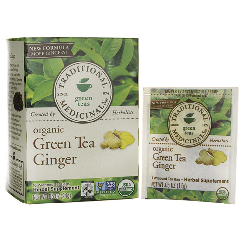 Traditional Medicinals Green Tea With Ginger (1x16 Bag)