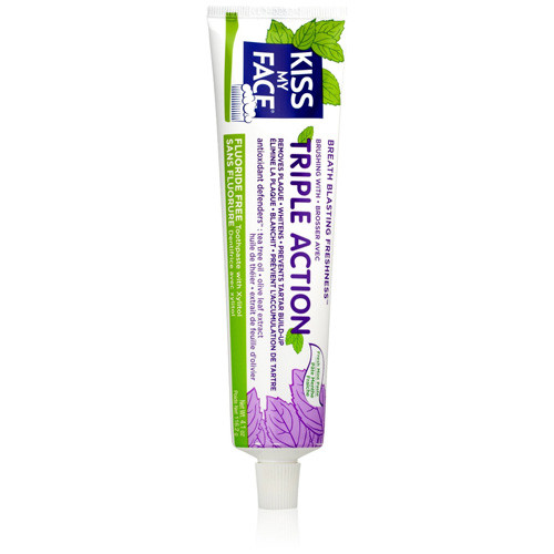 Kiss My Face Toothpaste Triple Action Fluoride Free Paste 4.5 Oz
