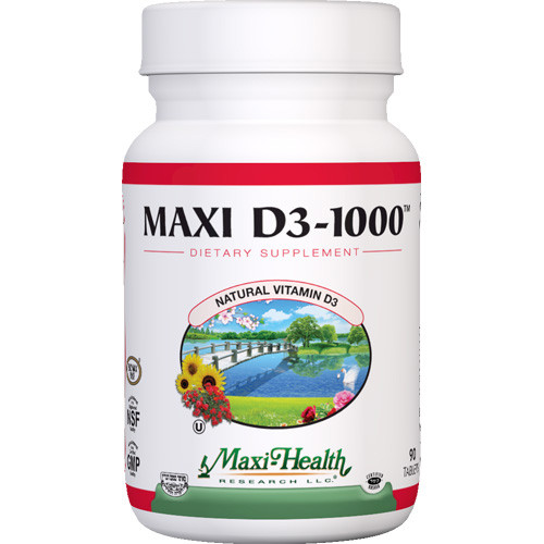 Maxi Health Kosher Vitamins Maxi D3 1000 IU (1x90 Tablets)
