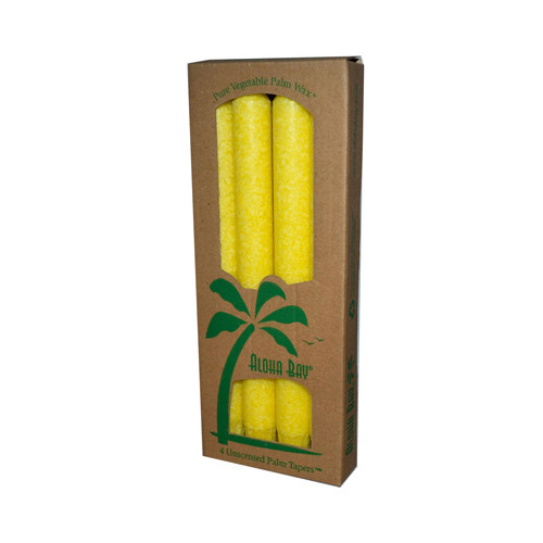 Aloha Bay Palm Tapers Yellow Candle Unscented (4 Candles)