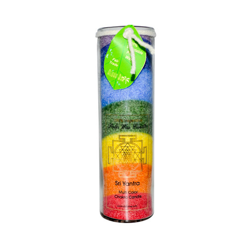 Aloha Bay Unscented Chakra Jar Rainbow Sri Yantra 7 Color (1 Candle)