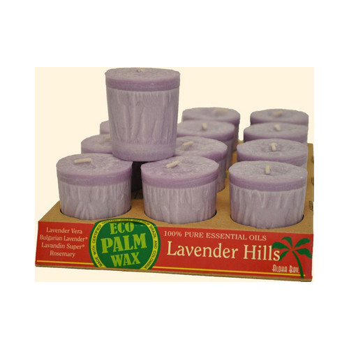 Aloha Bay Votive Eco Palm Wax Candle Lavender Hills (12x2 Oz)