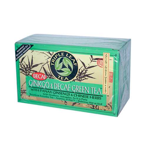 Triple Leaf Tea Ginkgo and Green Tea Decaffeinated (6x20 Tea Bags)
