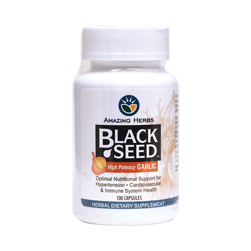 Amazing Herbs Black Seed and Garlic (100 Capsules)