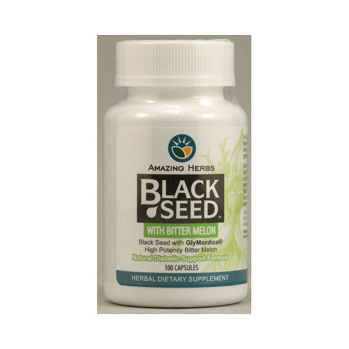 Amazing Herbs Black Seed with Bitter Melon (100 Capsules)