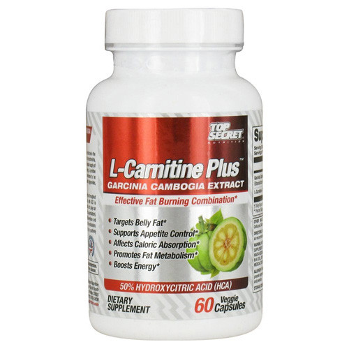 Top Secret Nutrition L Carnitine plus Garcinia Cambogia Extract (60 Veg Capsules)