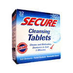 SECURE Denture Adhesive Denture Cleanser (32 Tablets)
