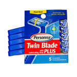 Personna Disposable Razors with Lubricating Strip Twin Blade Plus (1x5 Count)