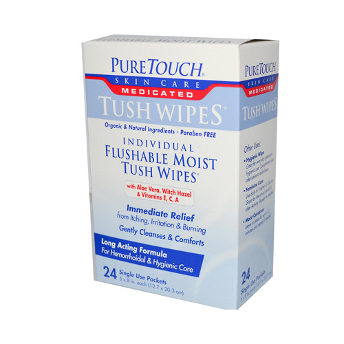 Puretouch Individual Flushable Moist Tush Wipes (24 Packets)