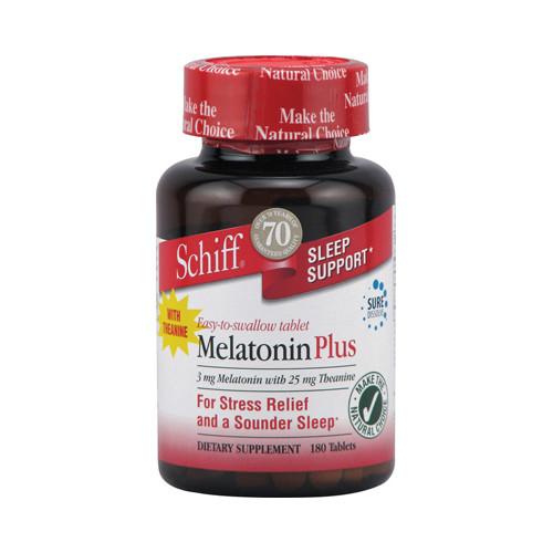 Schiff Melatonin Plus 25 mg Theanine 3 mg (180 Tablets)