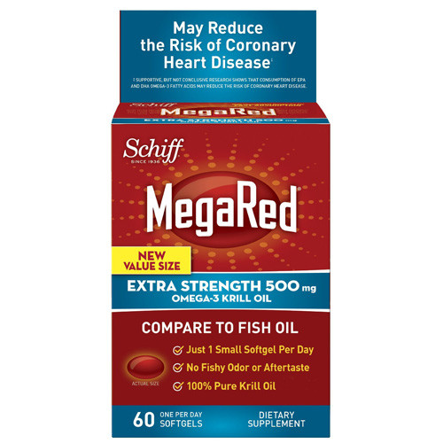 Schiff Vitamins Omega 3 Krill Oil MegaRed Extra Str 500 mg (60 Softgels)