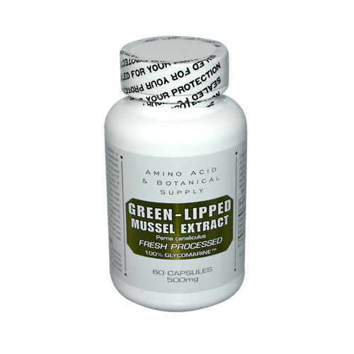 Amino Acid and Botanical Supply Green Lipped Mussel Extract 500 mg (1x60 Caps)