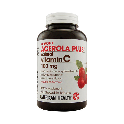 American Health Acerola Plus Natural Vitamin C Berry 100 mg (1x250 Chewables)