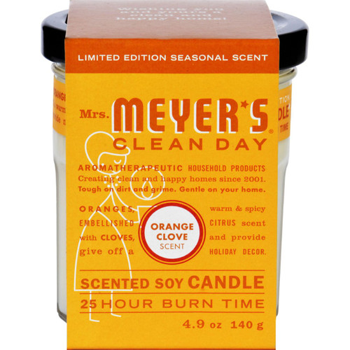 Mrs. Meyer's Soy Candle Orange Clove Case of 6 4.9 oz Candles