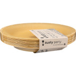 Susty Party Plates Compostable 10 in Yellow 8 Count Case of 4