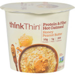 Thank Products Oatmeal Protein and Fiber Hot thinkThin Honey Peanut Butter Bowl 1.76 oz Case of 12