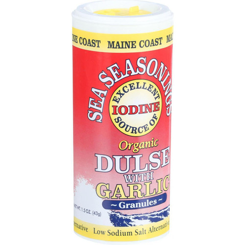 Maine Coast Organic Sea Seasonings Dulse Granules with Garlic 1.5 oz Shaker