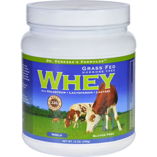 Dr. Venessas Formulas Whey Protein Grass Fed Hormone Free Vanilla 12 oz