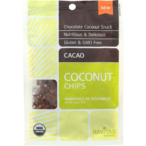 Navitas Naturals Coconut Chips Organic Cacao 2 oz case of 12