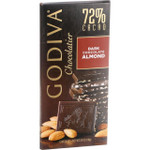 Godiva Dessert Sauces Candy Dark Chocolate with Almonds 72 Percent Cacao 3.53 oz Case of 10