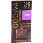 Godiva Dessert Sauces Chocolate Bar Dark Chocolate 72 Percent Cacao 3.53 oz Bars Case of 10