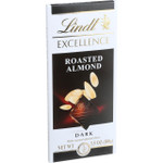 Lindt Chocolate Bar Dark Chocolate 47 Percent Cocoa Roasted Almond 3.5 oz Bars Case of 12
