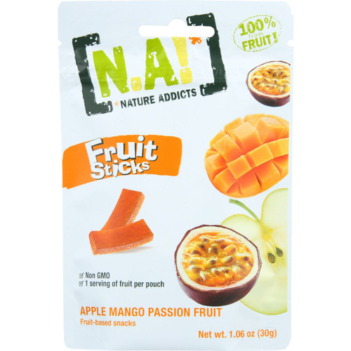 Natures Addicts Fruit Snacks Apple Mango Passion Fruit 1.06 oz case of 30