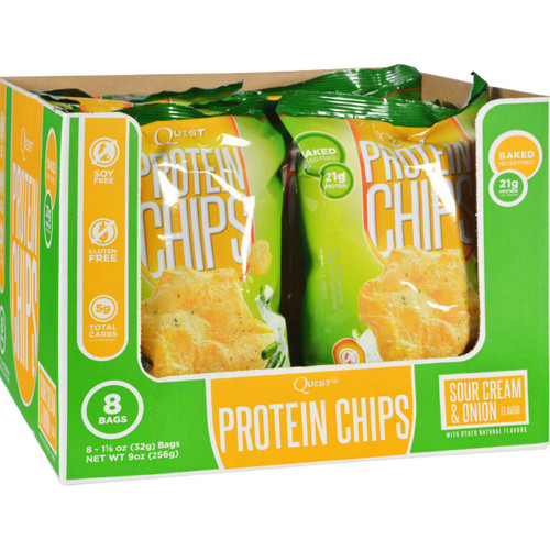 Quest Protein Chps Sour Cream and Onion 1.125 oz Case of 8