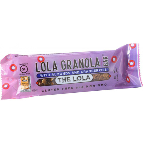 Lola Granola Bar The Lola with Almonds and Cranberries 2.1 oz Bars Case of 12