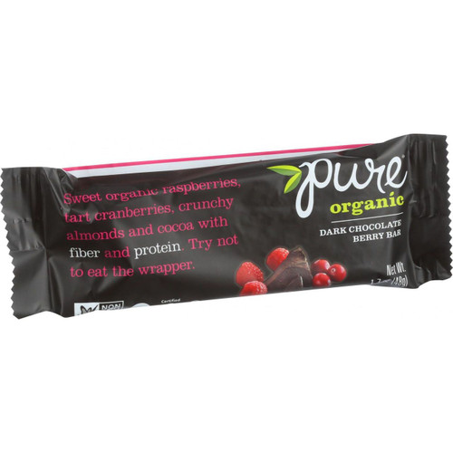Pure Organic Pure Fruit and Nut Bar Organic Dark Chocolate Berry 1.7 oz Bars Case of 12