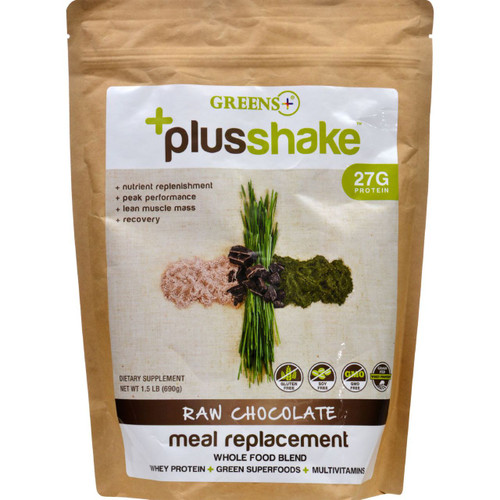 Greens Plus Meal Replacement PlusShake Raw Chocolate 1.5 lb