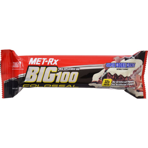 Met Rx Meal Replacement Bar Big 100 Colossal Super Cookie Crunch 3.52 oz Case of 9