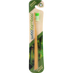 WooBamboo Toothbrush Slim Handle Medium White and Green 1 Count Case of 12