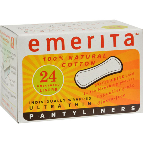 Emerita Natural Cotton Ultra Thin Pantiliners 24 Pads