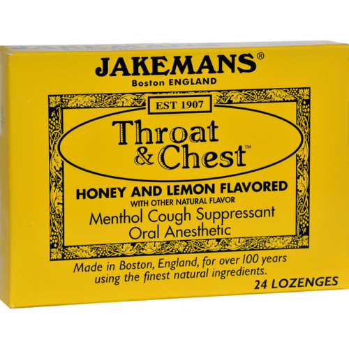 Jakemans Throat and Chest Lozenges Honey and Lemon 24 Pack