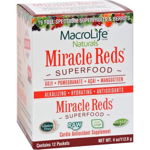 MacroLife Naturals Miracle Reds Antioxidant Super Food 12 Packets of .33 oz