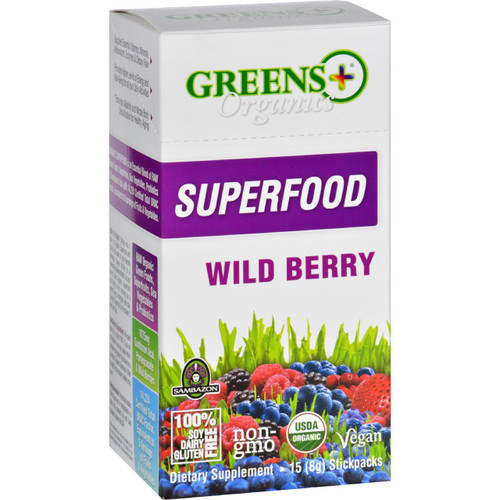 Greens Plus Superfood Organic Wild Berry 8 g 15 Stickpacks
