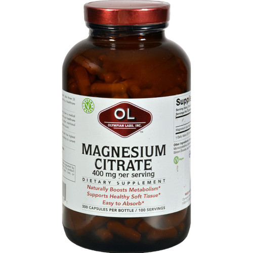 Olympian Labs Magnesium Citrate 400 mg Value Size 300 Capsules