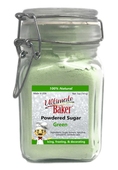 Ultimate Baker Natural Powdered Sugar Green (1x5oz Glass)