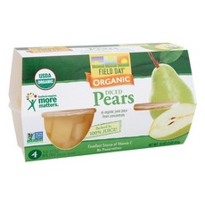 Field Day Organic Diced Pear Cups (6x4PK )